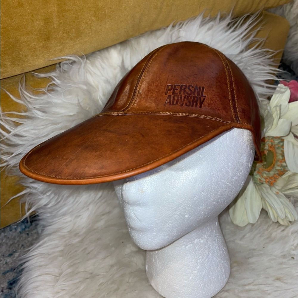 PRSNL ADVSRY Leather Baseball Cap Brown OS